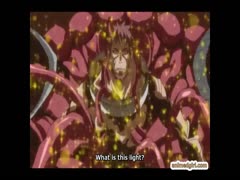 Three anime girls moans loudly while having tentacle sex
